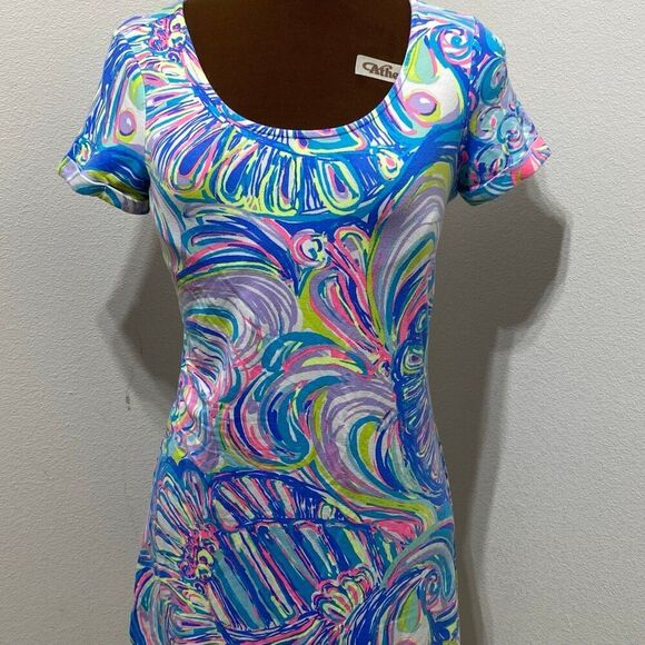 Lilly Pulitzer Women's Tammy T-Shirt Dress in Multi Guilty Pleasure Swirl XS - Picture 2 of 11